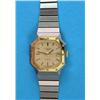Image 1 : A lady's steel Longines quartz wrist watch, with gilt bezel and date aperture...