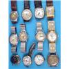 Image 1 : A group of 12 assorted wrist watches, including an 18k gold chronograph...