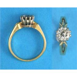 A solitaire diamond ring, the brilliant-cut stone claw-set in 18ct gold, approximately 1.10cts...