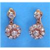 Image 1 : A pair of diamond set drop earrings, each designed as a 10-stone cluster on a single stone suspen...