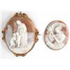 Image 1 : A Victorian shell cameo, carved with a study of Hebe, unmounted, 2ins (cased) and a Victorian she...