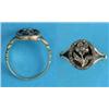 Image 1 : An early Victorian gold and black enamel mourning ring, the oval bezel with applied diamond set f...