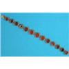 Image 1 : A 9k gold bracelet, of 13 graduated oval intaglio carved jasper and carnelian plaques mounted in...