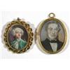 Image 1 : English School two watercolour on ivory miniatures, Portrait of a Victorian and a Georgian gentle...