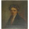 Image 1 : 19th C. French School oil on canvas, Portrait of a young man, 12 x 11 ins....