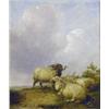 Image 1 : Thomas Sidney Cooper (1803-1902) oil on wooden panel, Sheep in a landscape, signed and dated 1843...