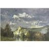 Image 1 : Edward Seago (1910-1974) oil on canvas, Summer Storm, Chateau Gaillard, signed, Colnaghi label ve...