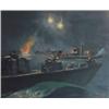 Image 1 : Sir Peter Scott (1909-1989) oil on canvas, Night Attack, signed and dated 1943, 25 x 30 ins. For...
