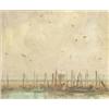 Image 1 : C F Barry oil on board, Fishing boats at anchor, 4.5 x 5.5 ins....