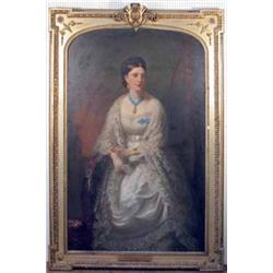 Louis William Desanges (1822-1887) French oil on canvas, Portrait of Maria Antonia Gebhardt (1832...