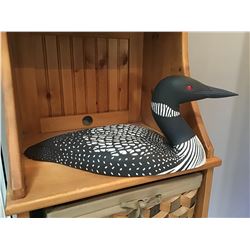 Hand carved and painted wooden Loon