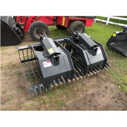 Stout 72" twin cylinder rock grapple -New