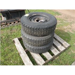 Qty 3  9.50R16.5 truck tires on rims