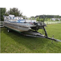 1989 Vibo 21ft pontoon w/bunk trailer SN#-VMP01042889P