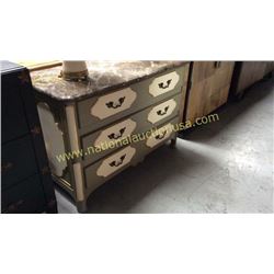 Century 3 Drawer Marble Top Chest 48W x 34T x