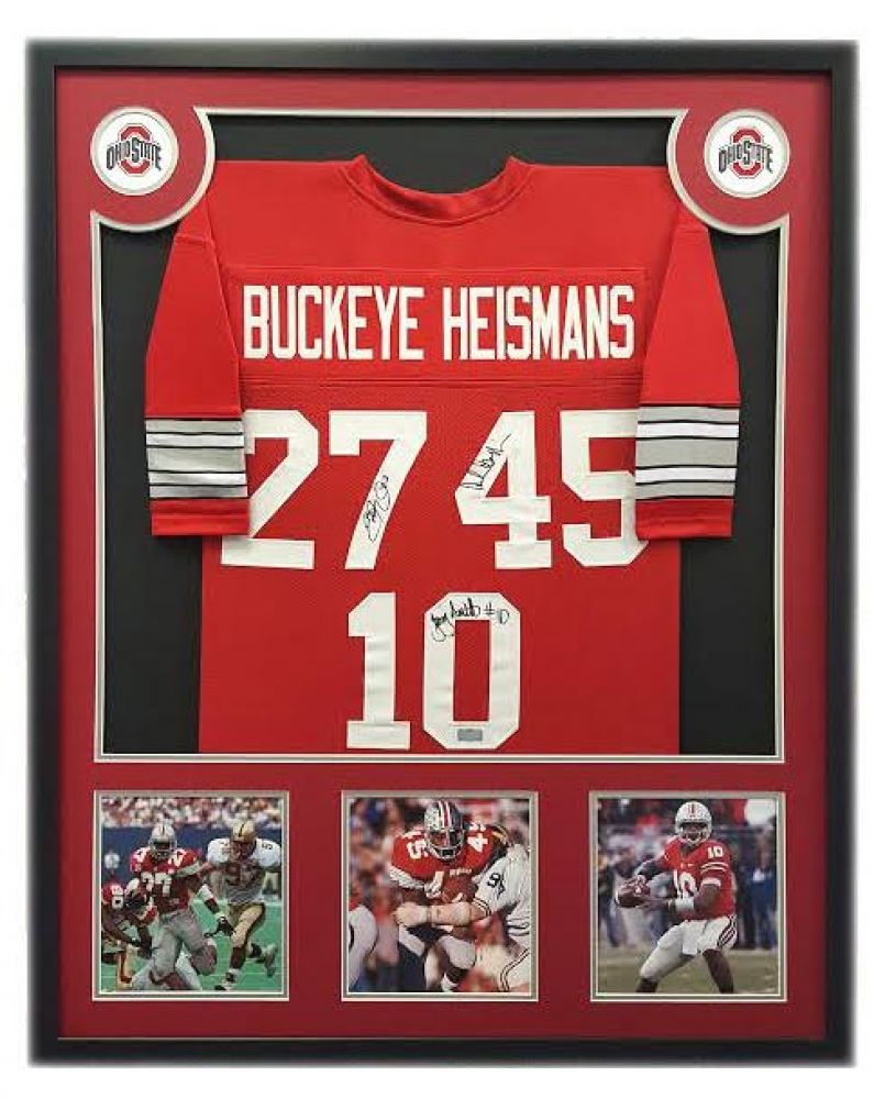 Eddie George, Archie Griffin, Troy Smith Signed Ohio State Buckeyes 34 ...
