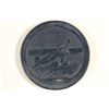 Image 1 : VINTAGE POKER CHIP BLACK WITH EMBOSSED AIRPLANE