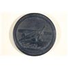 Image 2 : VINTAGE POKER CHIP BLACK WITH EMBOSSED AIRPLANE