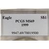 Image 3 : 1999 AMERICAN SILVER EAGLE PCGS MS69