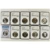 Image 1 : NICE LOT OF 10 SLABBED KENNEDY HALF DOLLARS