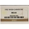 Image 3 : 1952 WASHINGTON/CARVER HALF DOLLAR NGC MS64
