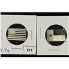 Image 1 : 2 STERLING SILVER BARS 4.7 GRAM 17TH US FLAG AND