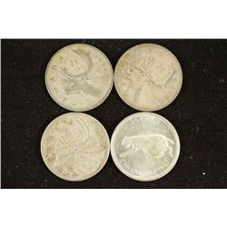 1942,52,58 & 67 CANADA SILVER 25 CENTS