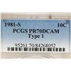 Image 3 : 1981-S TYPE I ROOSEVELT DIME PCGS PR70 DCAM
