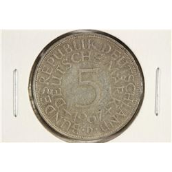 1967-D GERMAN SILVER 5 MARKS