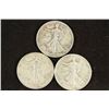 Image 1 : 1941-S,42-D & 43 WALKING LIBERTY HALF DOLLARS