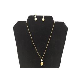 Ladies "Marco Bicego"Matching Pendant, Chain  Earring Set. Pendant is a Diamond Drop Bead Pendant se