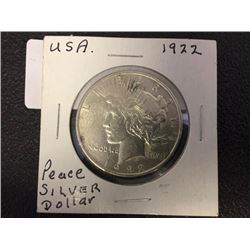 1922 USA Peace Silver Dollar