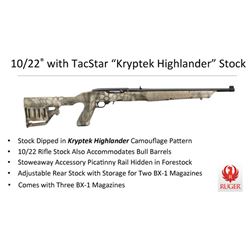 Ruger 10/22 Rifle, .22LR, 10 Shot, NEW IN BOX, Kryptek Highlander Camo