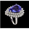 Image 4 : GIA Cert 12.13 ctw Tanzanite and Diamond Ring - 14KT White Gold