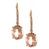 Image 1 : 4.5 ctw Morganite and Diamond Earrings - 14KT Rose Gold