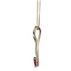 Image 2 : 0.42 ctw Ruby and Diamond Pendant - 18KT Yellow Gold