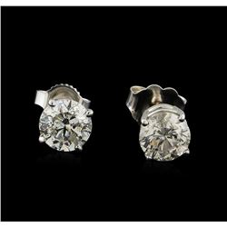 1.43 ctw Diamond Solitaire Earrings - 14KT White Gold