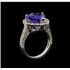 Image 4 : 14KT White Gold 5.91 ctw Tanzanite and Diamond Ring