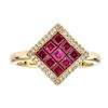 Image 1 : 1.28 ctw Ruby and Diamond Ring - 18KT Yellow Gold