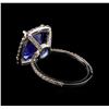 Image 3 : 5.30 ctw Tanzanite and Diamond Ring - 14KT White Gold