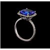 Image 4 : 5.30 ctw Tanzanite and Diamond Ring - 14KT White Gold