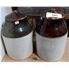 Image 1 : TWO LIDDED CROCK JUGS