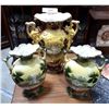 Image 1 : THREE VICTORIAN PORCELAIN VASES W/SWAN MOTIF