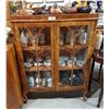 Image 1 : VINTAGE WALNUT DOUBLE DOOR DISPLAY CABINET