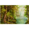 Image 3 : IRENE CAFIERI Oil on Canvas Forest Landscape