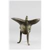 Image 1 : Chinese Bronze Ritual Tripod Jue Wine Vessel
