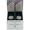 Image 1 : U.S. 1990-P & W Eisenhower Centennial Silver Commems Proof & Business Strike W/ Box & COA