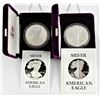 U.S. 1986 & 1987 $1 American Silver Eagle Proofs  with Original Boxes & COA