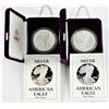 U.S. 1988 & 1989 $1 American Silver Eagle Proofs  with Original Boxes & COA