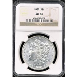 1887 Morgan Dollar NGC MS64
